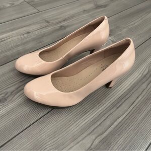 Clarks dusty pink cushioned high heels